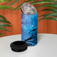 New Zealand Matariki 4 in 1 Can Cooler Tumbler Aotearoa Maori New Year Galaxy Maori Silver Fern LT14 - Polynesian Pride