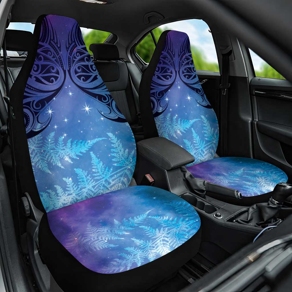 New Zealand Matariki Car Seat Cover Aotearoa Maori New Year Galaxy Maori Silver Fern LT14 One Size Blue - Polynesian Pride