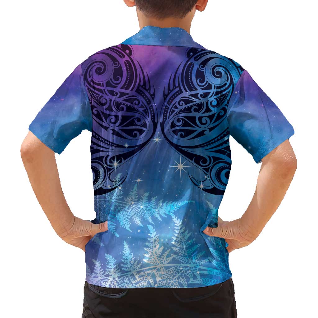 New Zealand Matariki Family Matching Off Shoulder Maxi Dress and Hawaiian Shirt Aotearoa Maori New Year Galaxy Maori Silver Fern LT14 - Polynesian Pride