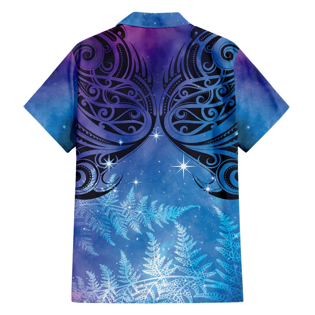 New Zealand Matariki Family Matching Off Shoulder Maxi Dress and Hawaiian Shirt Aotearoa Maori New Year Galaxy Maori Silver Fern LT14 - Polynesian Pride