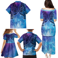 New Zealand Matariki Family Matching Puletasi and Hawaiian Shirt Aotearoa Maori New Year Galaxy Maori Silver Fern LT14 - Polynesian Pride