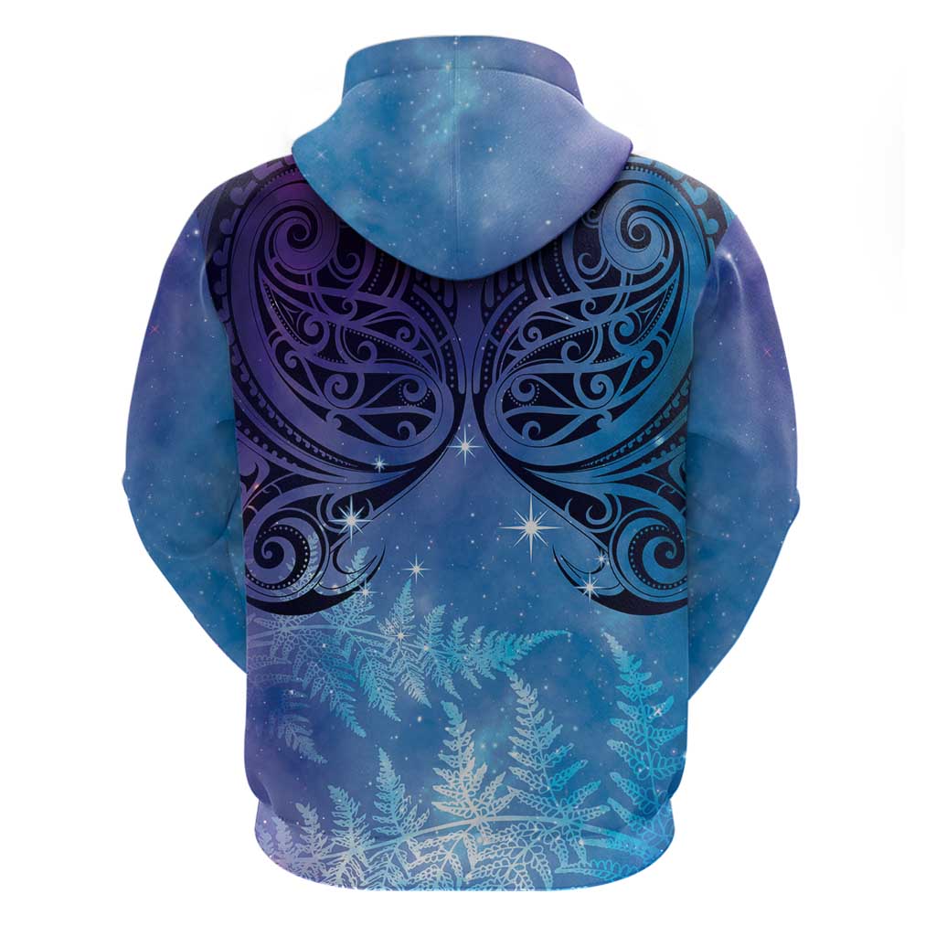New Zealand Matariki Hoodie Aotearoa Maori New Year Galaxy Maori Silver Fern LT14 - Polynesian Pride