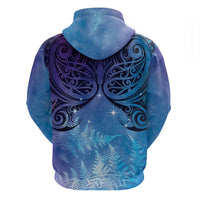 New Zealand Matariki Hoodie Aotearoa Maori New Year Galaxy Maori Silver Fern LT14 - Polynesian Pride