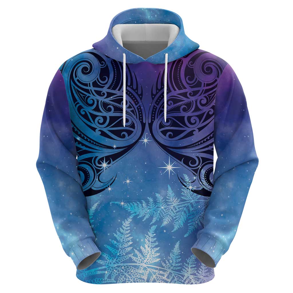 New Zealand Matariki Hoodie Aotearoa Maori New Year Galaxy Maori Silver Fern LT14 - Polynesian Pride