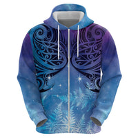 New Zealand Matariki Hoodie Aotearoa Maori New Year Galaxy Maori Silver Fern LT14 - Polynesian Pride