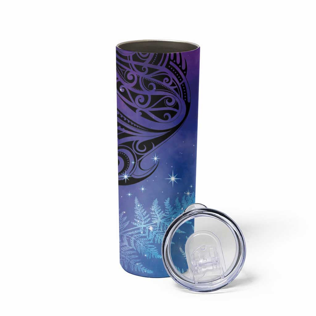 New Zealand Matariki Skinny Tumbler Aotearoa Maori New Year Galaxy Maori Silver Fern LT14 - Polynesian Pride