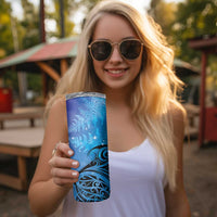 New Zealand Matariki Skinny Tumbler Aotearoa Maori New Year Galaxy Maori Silver Fern LT14 - Polynesian Pride