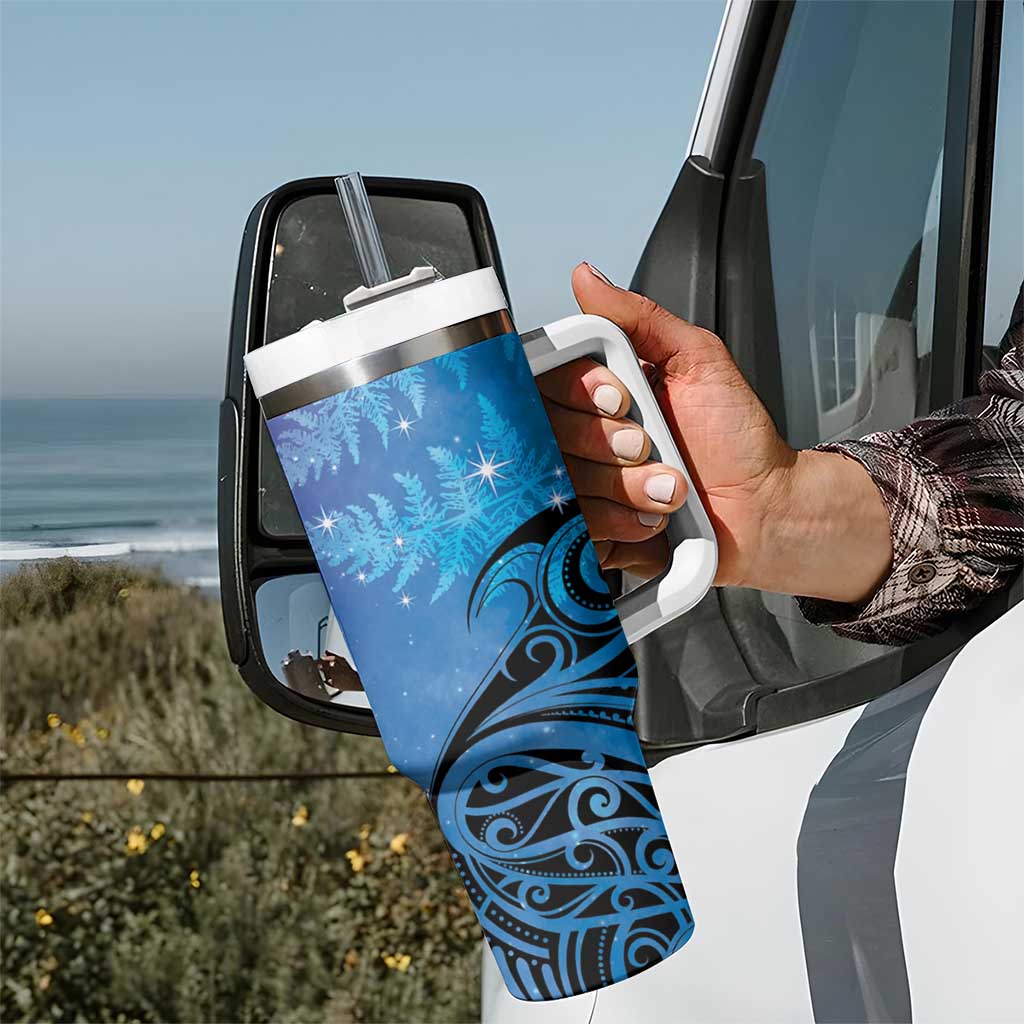 New Zealand Matariki Tumbler With Handle Aotearoa Maori New Year Galaxy Maori Silver Fern LT14 - Polynesian Pride