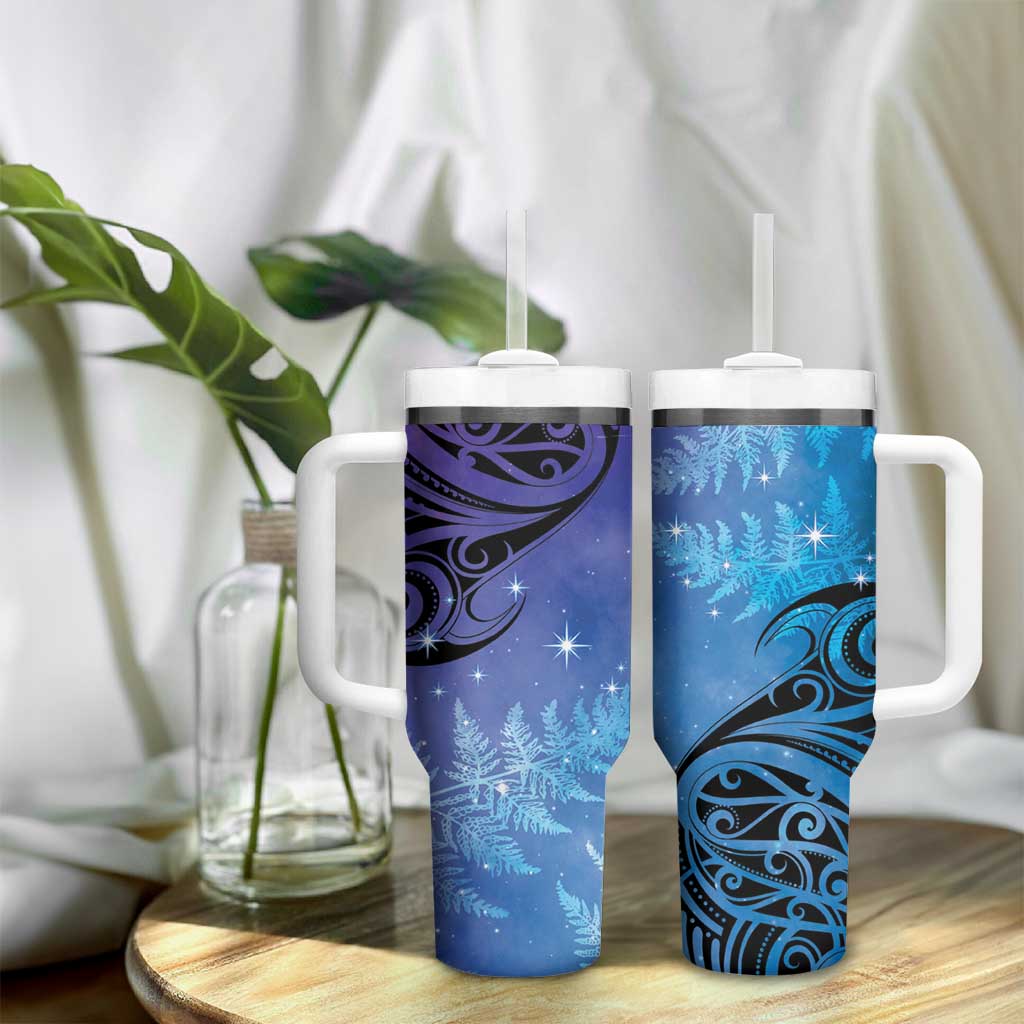 New Zealand Matariki Tumbler With Handle Aotearoa Maori New Year Galaxy Maori Silver Fern LT14 - Polynesian Pride