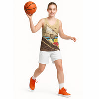 Personalised Bula Vinaka Fiji Drua Basketball Jersey Fijian Traditional Canoe Tapa Cloth Beige LT14 - Polynesian Pride