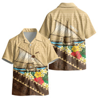 Personalised Bula Vinaka Fiji Drua Kid Hawaiian Shirt Fijian Traditional Canoe Tapa Cloth Beige LT14 - Polynesian Pride
