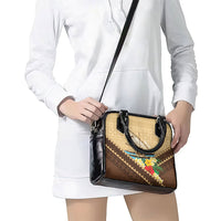 Personalised Bula Vinaka Fiji Drua Shoulder Handbag Fijian Traditional Canoe Tapa Cloth Beige LT14 - Polynesian Pride