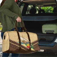 Personalised Bula Vinaka Fiji Drua Travel Bag Fijian Traditional Canoe Tapa Cloth Beige LT14 - Polynesian Pride