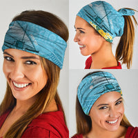 Personalised Bula Vinaka Fiji Drua Neck Gaiter Fijian Traditional Canoe Tapa Cloth Blue LT14 - Polynesian Pride