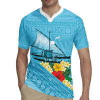 Personalised Bula Vinaka Fiji Drua Rugby Jersey Fijian Traditional Canoe Tapa Cloth Blue LT14 - Polynesian Pride