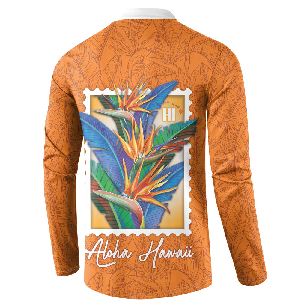 Aloha Hawaii Pua Manu Button Sweatshirt Hawaiian Bird of Paradise Flowers Stylized Stamp LT14 - Polynesian Pride