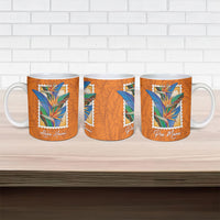 Aloha Hawaii Pua Manu Ceramic Mug Hawaiian Bird of Paradise Flowers Stylized Stamp LT14 - Polynesian Pride