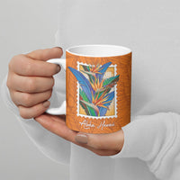 Aloha Hawaii Pua Manu Ceramic Mug Hawaiian Bird of Paradise Flowers Stylized Stamp LT14 - Polynesian Pride