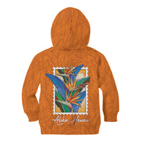 Aloha Hawaii Pua Manu Kid Hoodie Hawaiian Bird of Paradise Flowers Stylized Stamp LT14 - Polynesian Pride