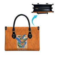 Aloha Hawaii Pua Manu Leather Bag Hawaiian Bird of Paradise Flowers Stylized Stamp LT14 - Polynesian Pride