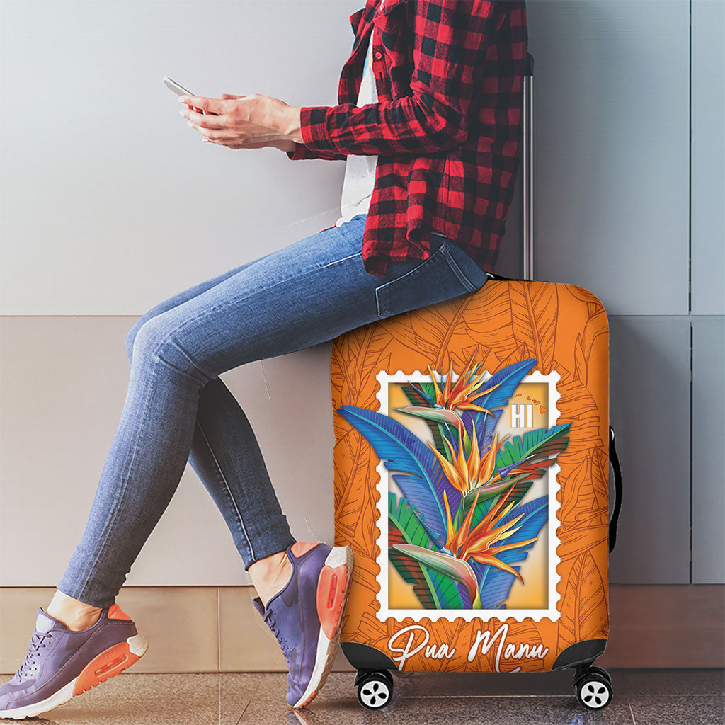 Aloha Hawaii Pua Manu Luggage Cover Hawaiian Bird of Paradise Flowers Stylized Stamp LT14 - Polynesian Pride