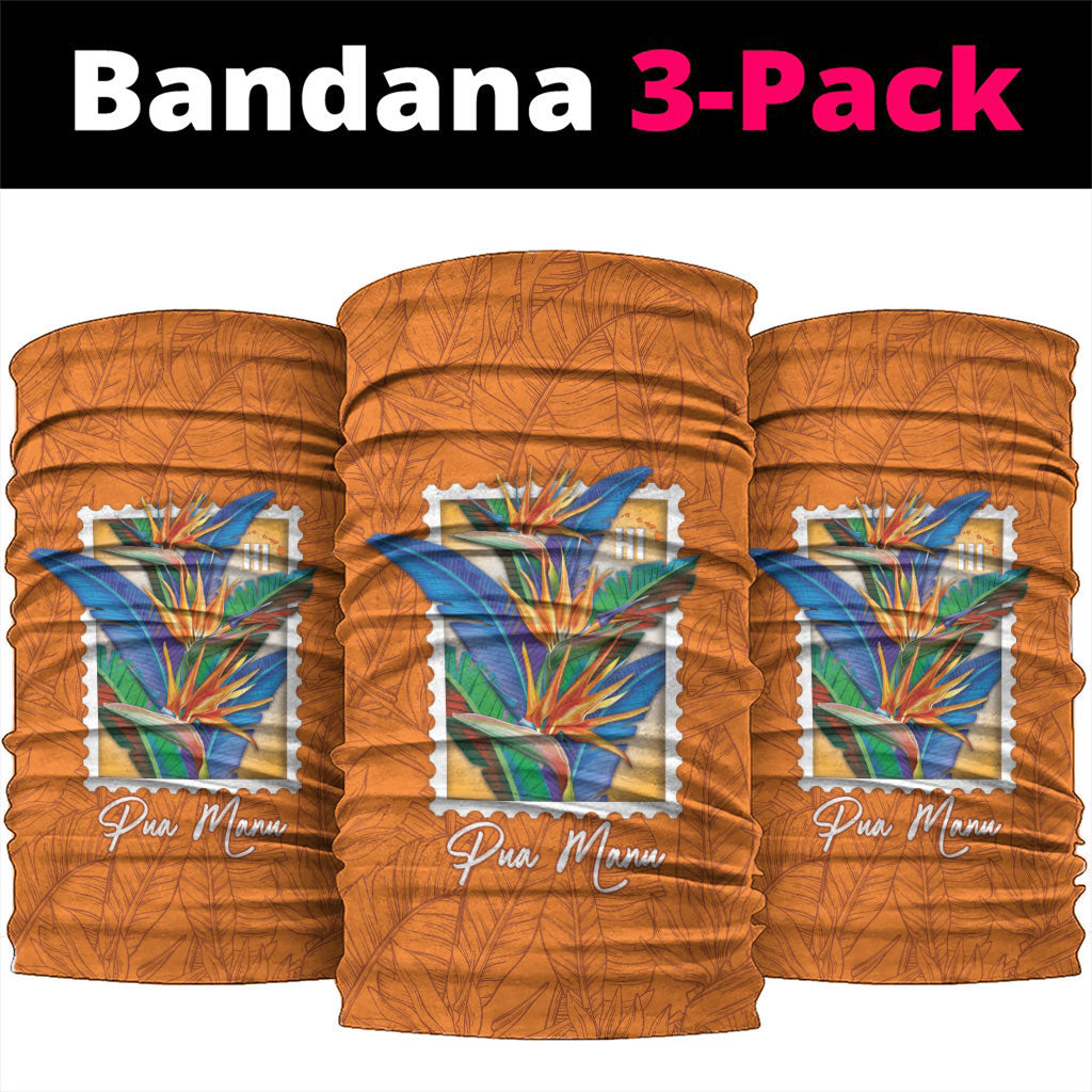 Aloha Hawaii Pua Manu Neck Gaiter Hawaiian Bird of Paradise Flowers Stylized Stamp