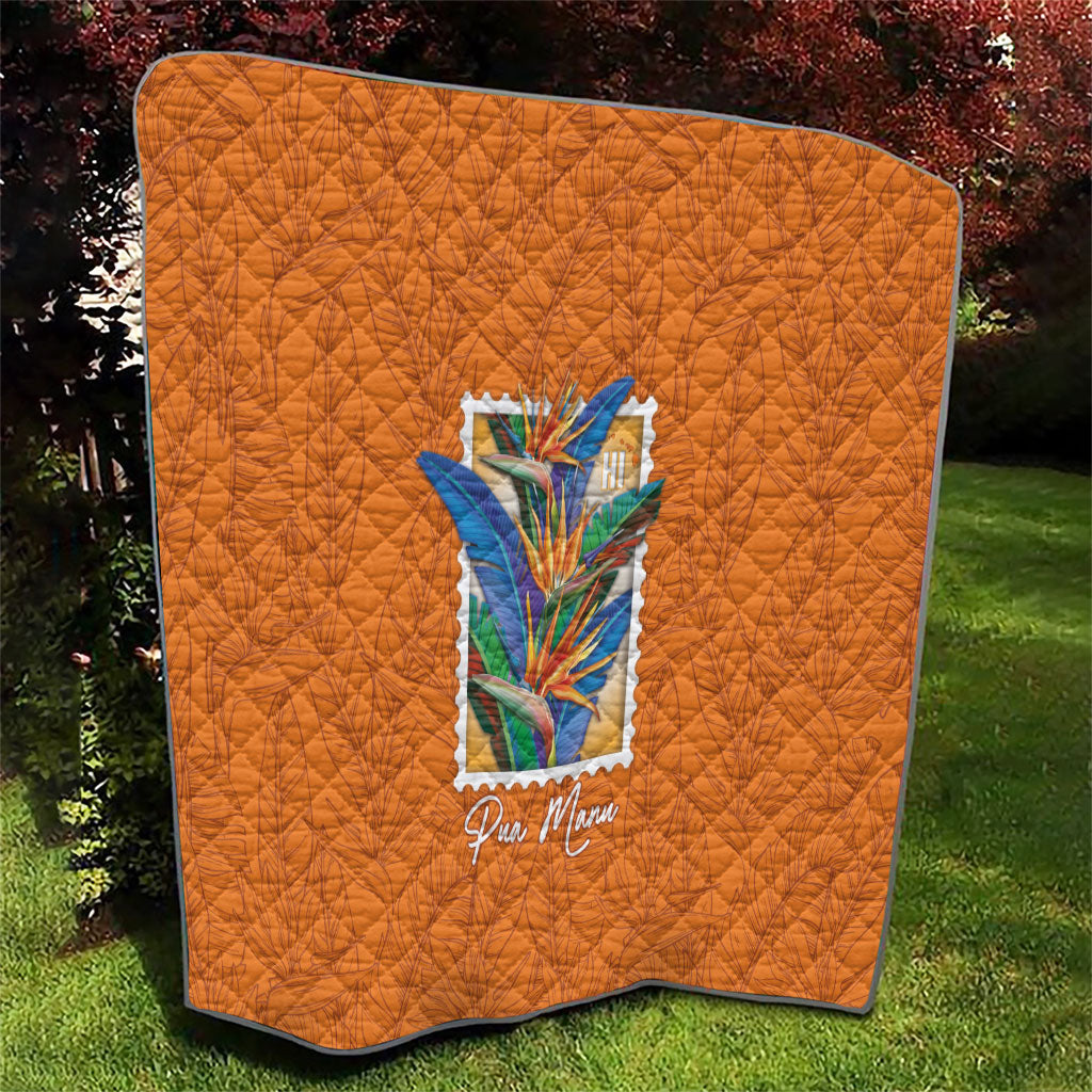 Aloha Hawaii Pua Manu Quilt Hawaiian Bird of Paradise Flowers Stylized Stamp LT14 - Polynesian Pride
