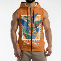 Aloha Hawaii Pua Manu Sleeveless Zip Hoodie Hawaiian Bird of Paradise Flowers Stylized Stamp LT14 - Polynesian Pride