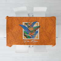 Aloha Hawaii Pua Manu Tablecloth Hawaiian Bird of Paradise Flowers Stylized Stamp LT14 Orange - Polynesian Pride