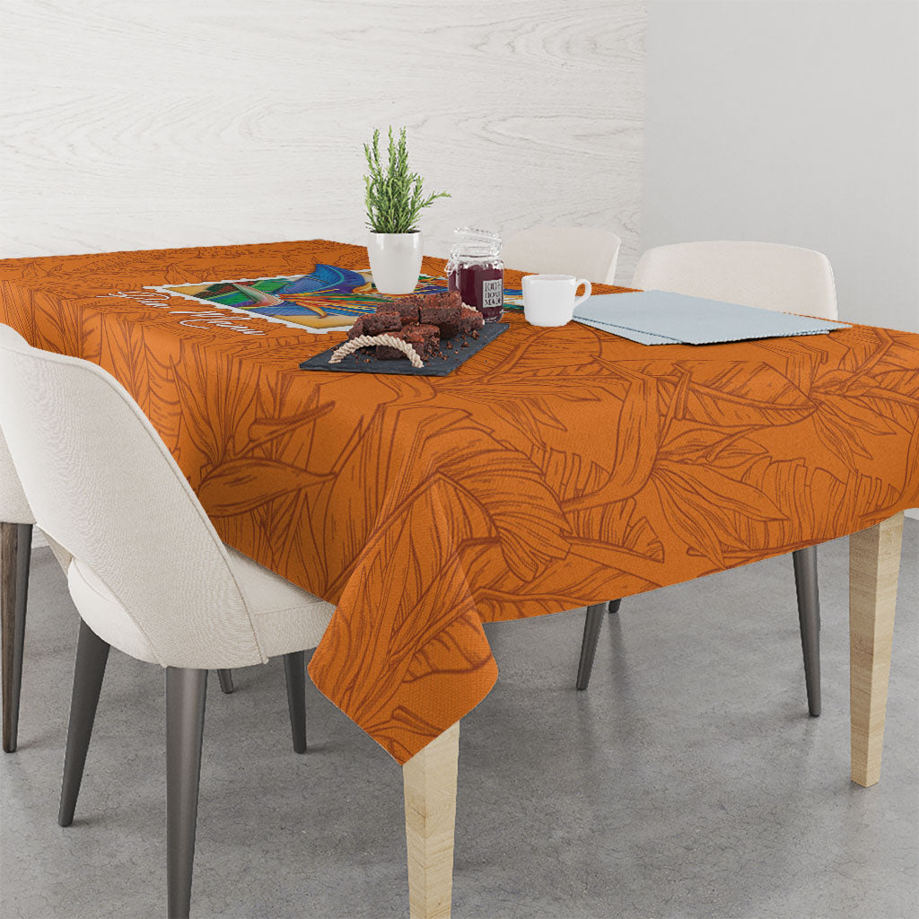 Aloha Hawaii Pua Manu Tablecloth Hawaiian Bird of Paradise Flowers Stylized Stamp LT14 - Polynesian Pride