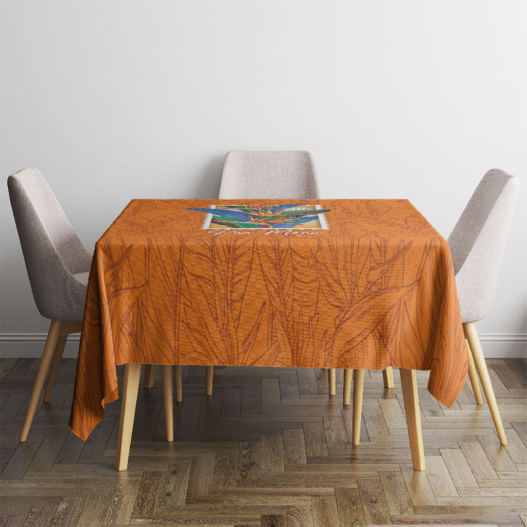 Aloha Hawaii Pua Manu Tablecloth Hawaiian Bird of Paradise Flowers Stylized Stamp LT14 - Polynesian Pride