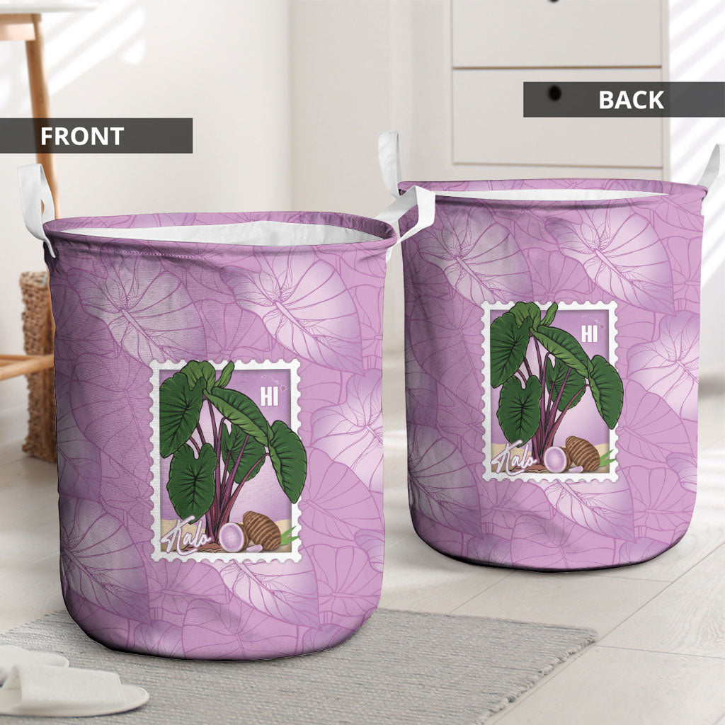 Aloha Hawaii Kalo Laundry Basket Hawaiian Taro Leaves Stylized Stamp LT14 - Polynesian Pride