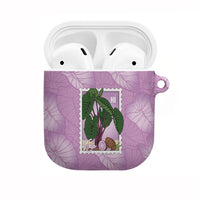 Aloha Hawaii Kalo AirPods Case Hawaiian Taro Leaves Stylized Stamp LT14 Purple - Polynesian Pride