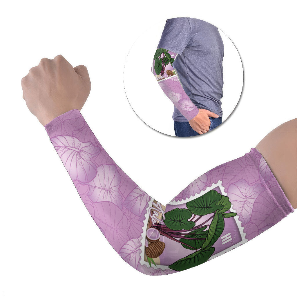Aloha Hawaii Kalo Arm Sleeves Hawaiian Taro Leaves Stylized Stamp