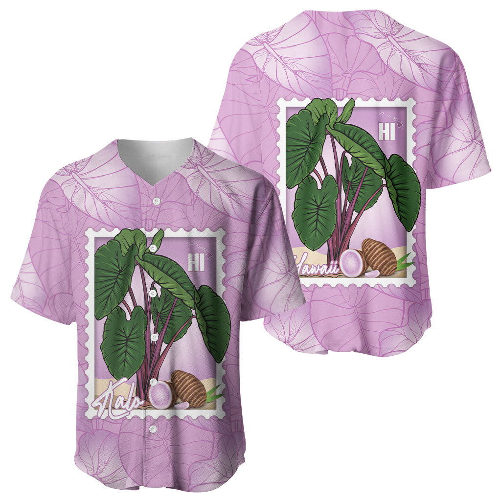 Aloha Hawaii Kalo Baseball Jersey Hawaiian Taro Leaves Stylized Stamp LT14 - Polynesian Pride