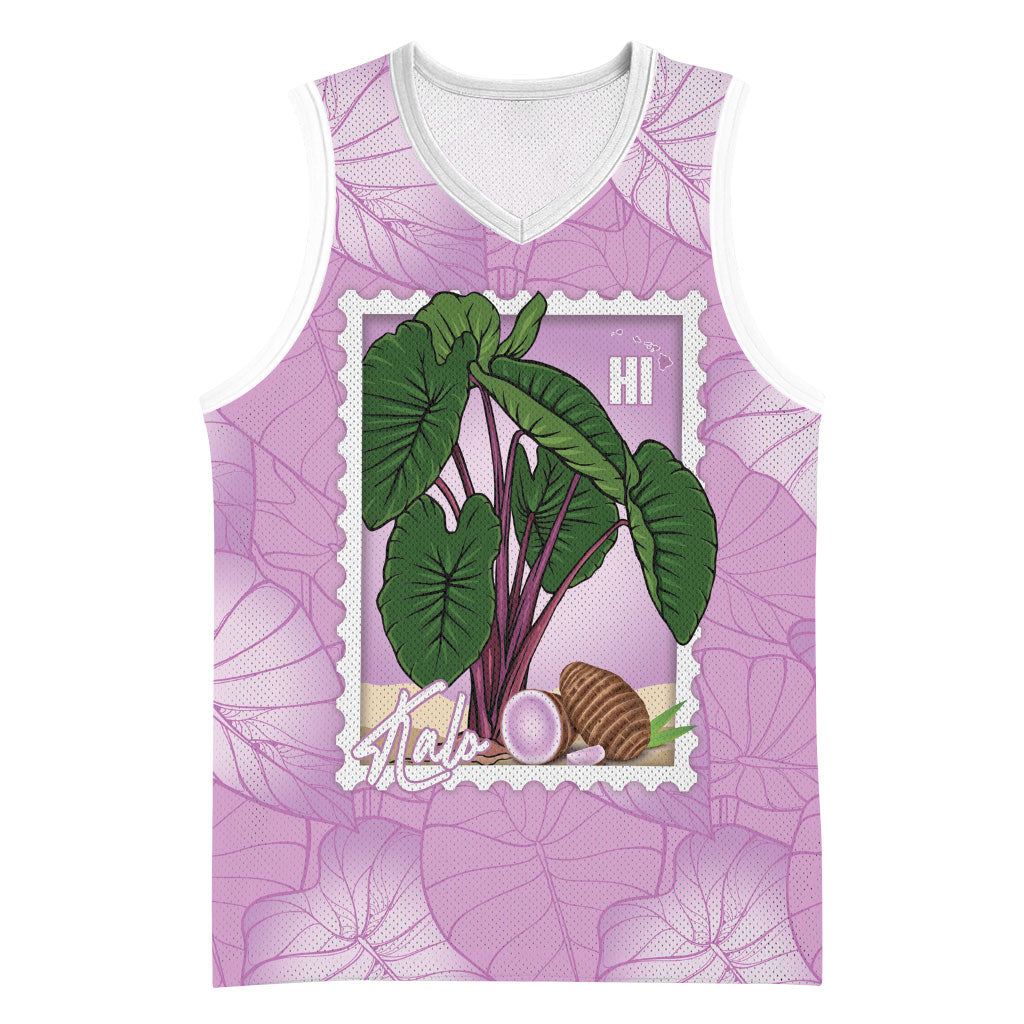 Aloha Hawaii Kalo Basketball Jersey Hawaiian Taro Leaves Stylized Stamp