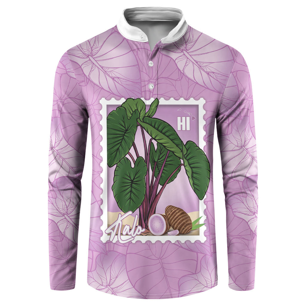 Aloha Hawaii Kalo Button Sweatshirt Hawaiian Taro Leaves Stylized Stamp
