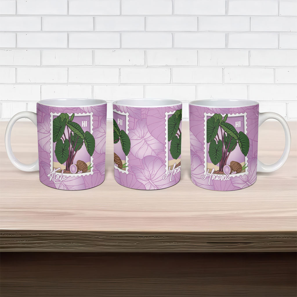 Aloha Hawaii Kalo Ceramic Mug Hawaiian Taro Leaves Stylized Stamp LT14 - Polynesian Pride