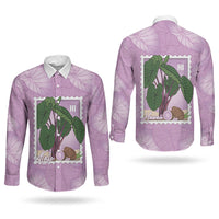 Aloha Hawaii Kalo Couples Matching Long Sleeve Bodycon Dress and Long Sleeve Button Shirt Hawaiian Taro Leaves Stylized Stamp LT14 - Polynesian Pride