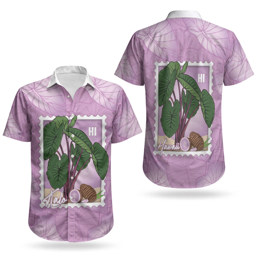 Aloha Hawaii Kalo Couples Matching Mermaid Dress and Hawaiian Shirt Hawaiian Taro Leaves Stylized Stamp LT14 - Polynesian Pride