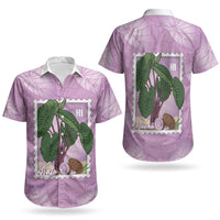 Aloha Hawaii Kalo Couples Matching Off Shoulder Short Dress and Hawaiian Shirt Hawaiian Taro Leaves Stylized Stamp LT14 - Polynesian Pride