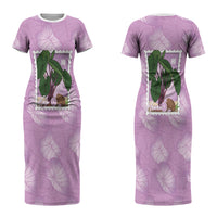 Aloha Hawaii Kalo Couples Matching Short Sleeve Bodycon Dress and Long Sleeve Button Shirt Hawaiian Taro Leaves Stylized Stamp LT14 - Polynesian Pride