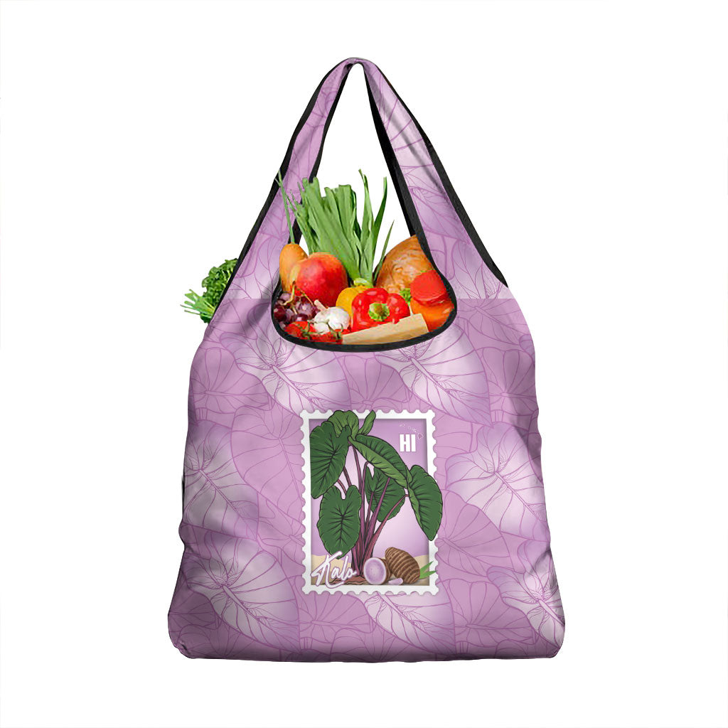 Aloha Hawaii Kalo Grocery Bag Hawaiian Taro Leaves Stylized Stamp