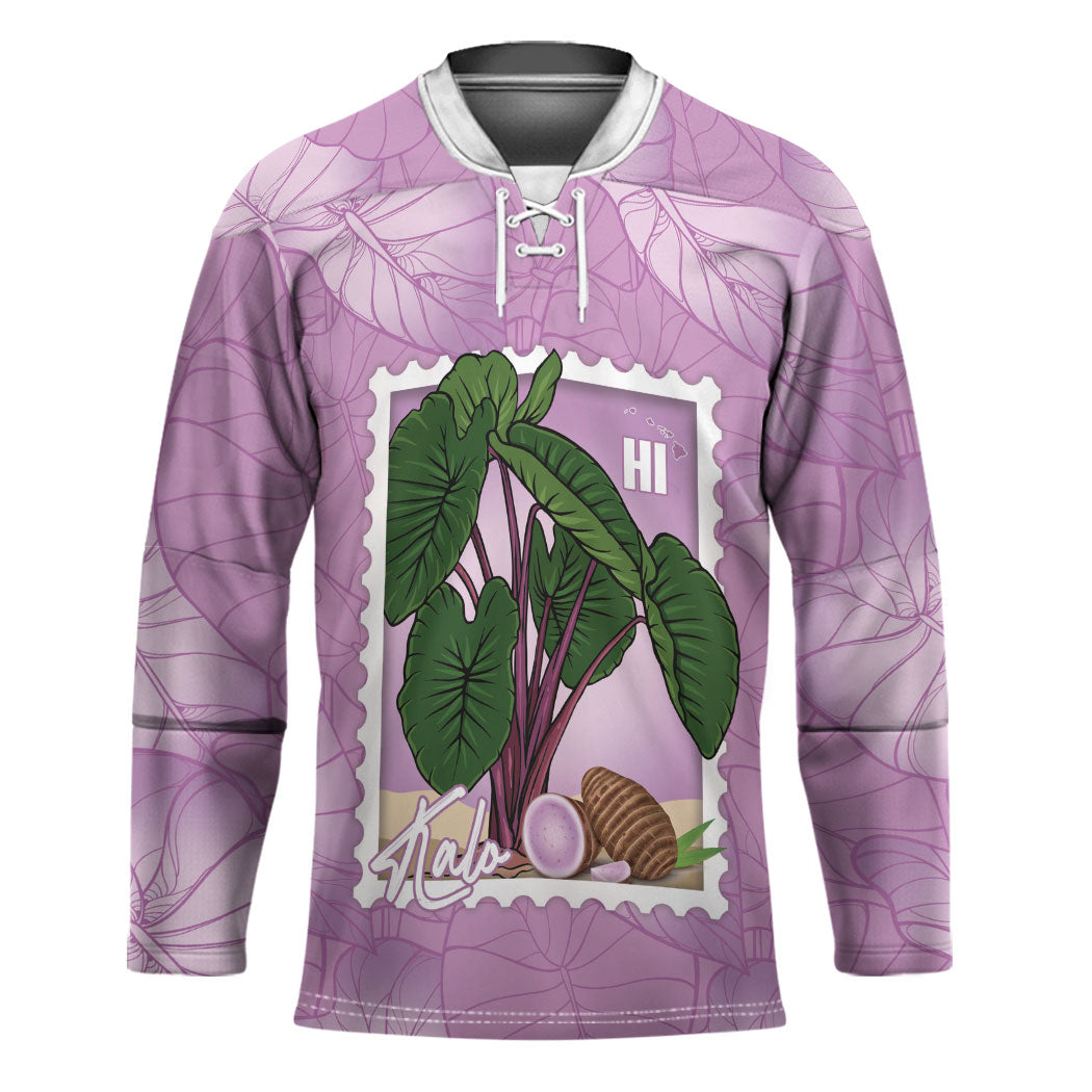 Aloha Hawaii Kalo Hockey Jersey Hawaiian Taro Leaves Stylized Stamp