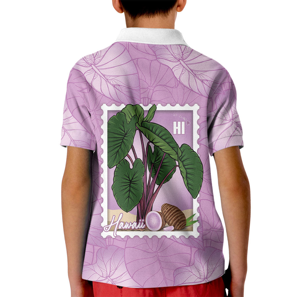 Aloha Hawaii Kalo Kid Polo Shirt Hawaiian Taro Leaves Stylized Stamp LT14 - Polynesian Pride