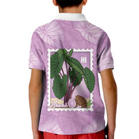 Aloha Hawaii Kalo Kid Polo Shirt Hawaiian Taro Leaves Stylized Stamp LT14 - Polynesian Pride