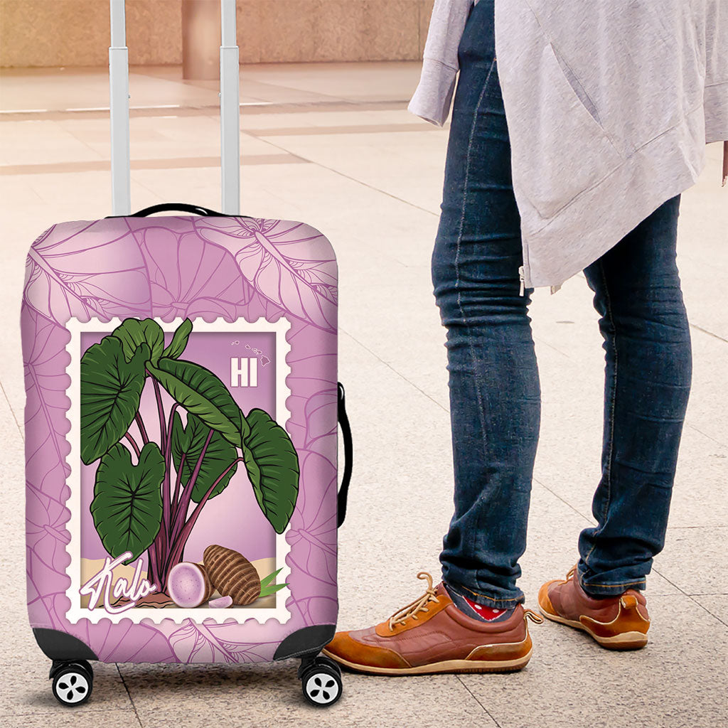 Aloha Hawaii Kalo Luggage Cover Hawaiian Taro Leaves Stylized Stamp