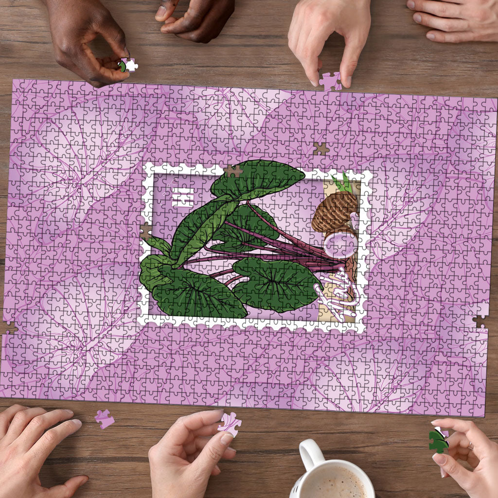 Aloha Hawaii Kalo Puzzle Hawaiian Taro Leaves Stylized Stamp LT14 - Polynesian Pride