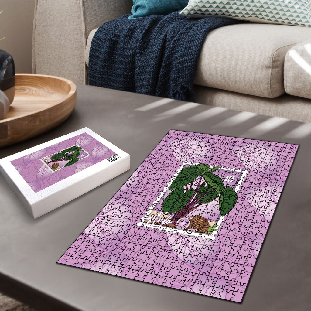 Aloha Hawaii Kalo Puzzle Hawaiian Taro Leaves Stylized Stamp LT14 - Polynesian Pride