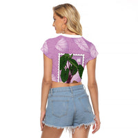 Aloha Hawaii Kalo Raglan Cropped T Shirt Hawaiian Taro Leaves Stylized Stamp LT14 - Polynesian Pride